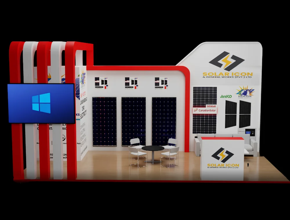 10x20 solar industry exhibition booth design by Expo Creators